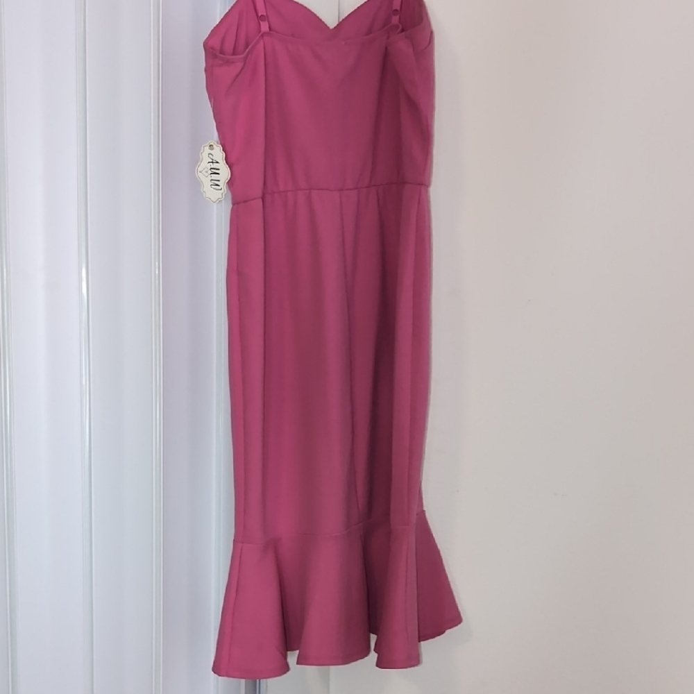 Pink Dress with Ruffle Hem - Picture 2 of 2